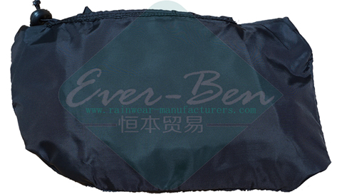 polyester raincoat-Reflective black biker jacket self packing pocket